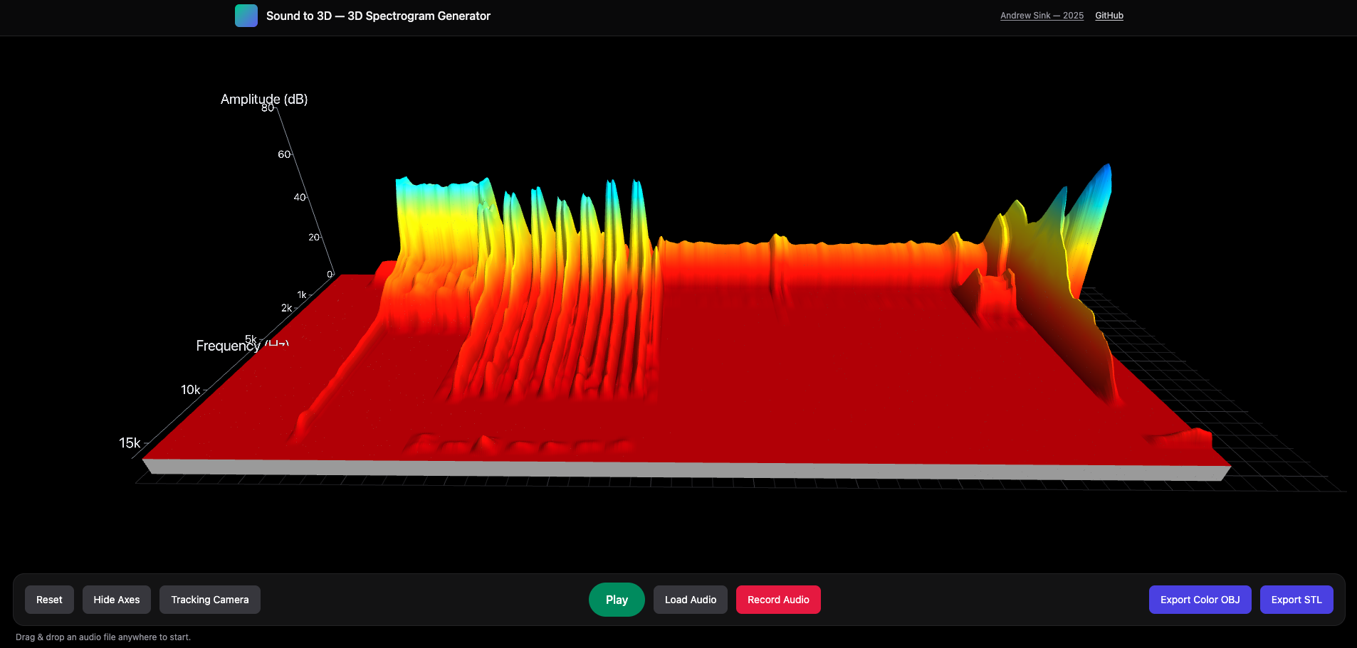 3D Spectrogram - Audio to 3D Model